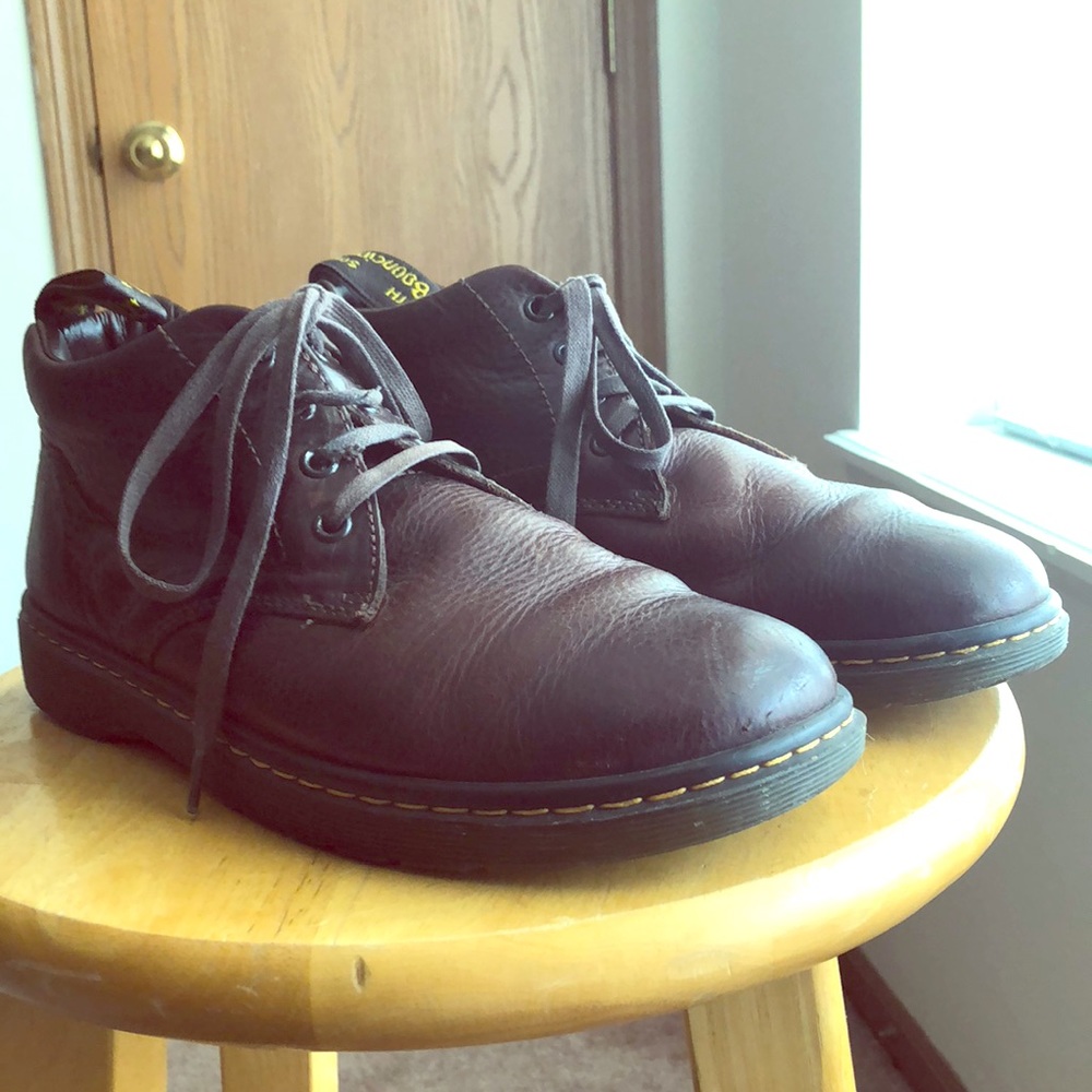 Used dark brown leather boots Doc Martens